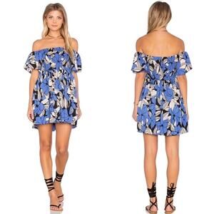 Free People Floral Smocked Bodice Dress With Pockets XS